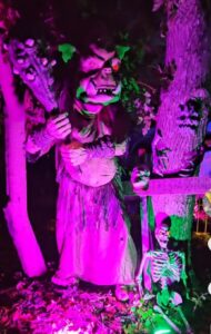 Halloween display at 605 Birch Hollow Dr, Shirley