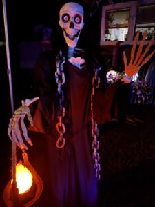 Halloween display at 48 Fireside Lane, East Setauket