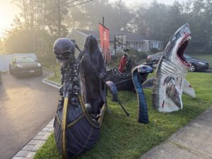 Halloween display at 31 Balsam Lane, Commack
