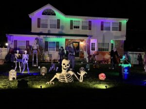 Halloween display at 65 Broadway, Shirley