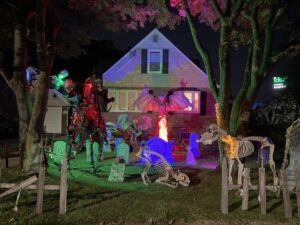 Halloween display at 55 Carmans Road, Farmingdale