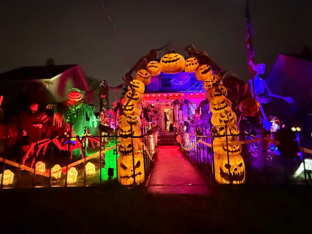 Halloween display at 29 Nill St, West Babylon