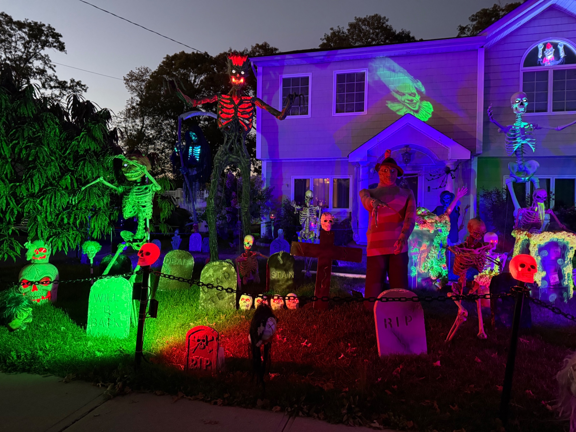 Halloween display at 101 Wilson Street, Babylon