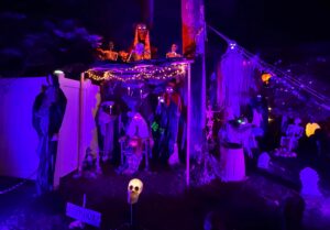 Halloween display at 52 Stone Avenue, North Babylon