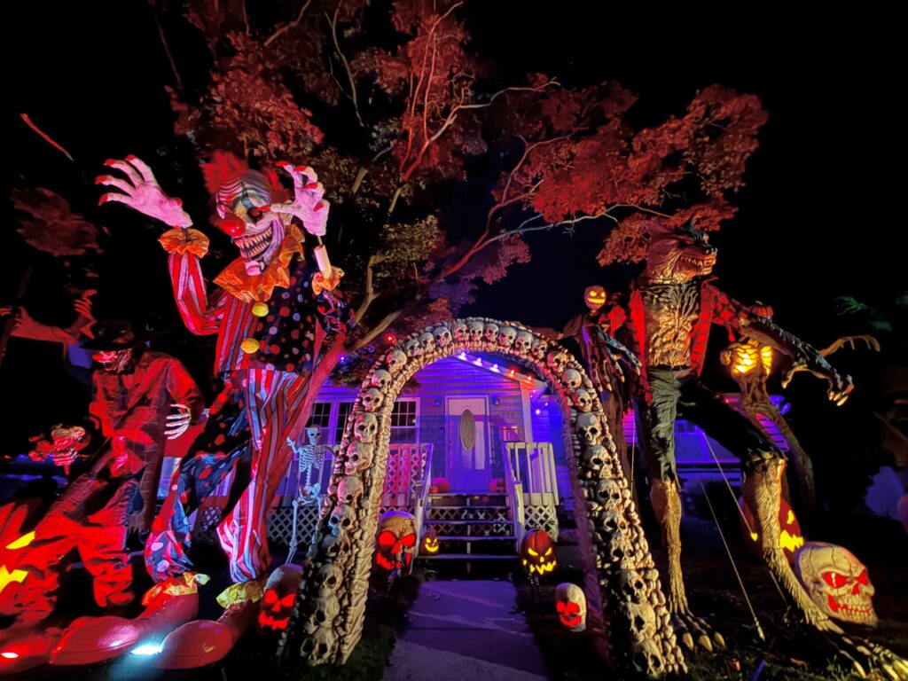 Halloween display at 123 Liberty Ave, Lindenhurst